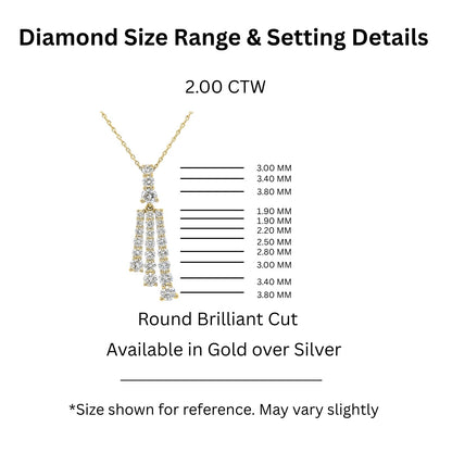 2 ct. T.W. Lab-Grown Diamond Round Pendant Necklace in Sterling Silver or 14K Gold over Silver