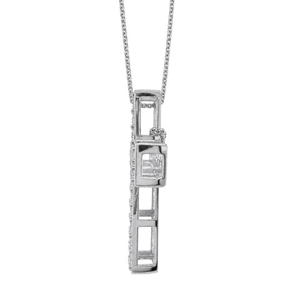 3 ct. T.W. Lab-Grown Diamond Round Cross Pendant Necklace in Sterling Silver or 14K Gold over Silver