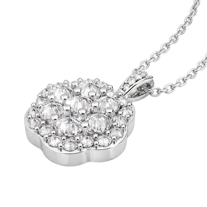 3 ct. T.W. Lab-Grown Diamond Round Cluster Pendant Necklace in Sterling Silver & 14K Gold over Silver