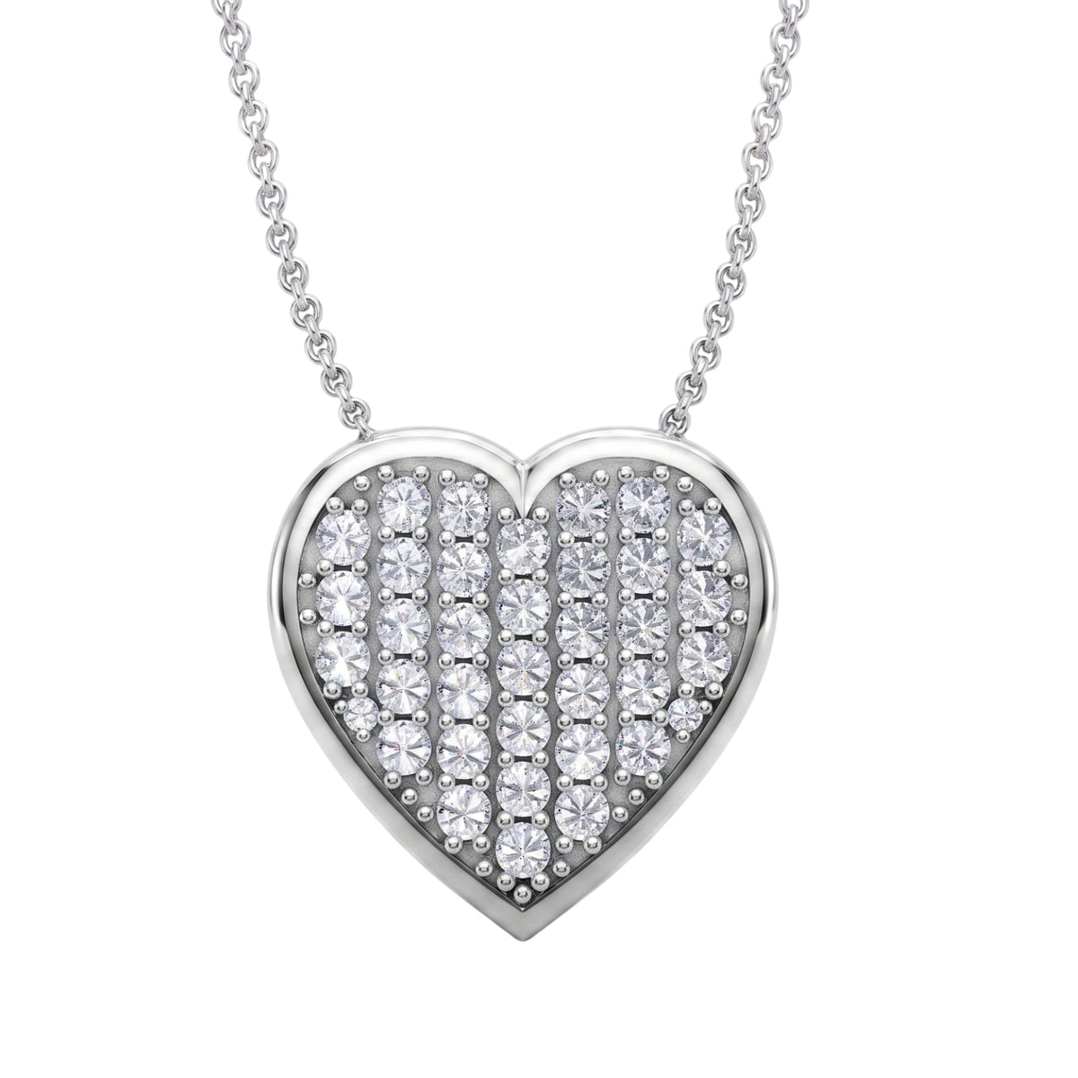1 ct. T.W. Lab-Grown Diamond Round Heart Pendant Necklace in Sterling Silver & 14K Gold over Silver