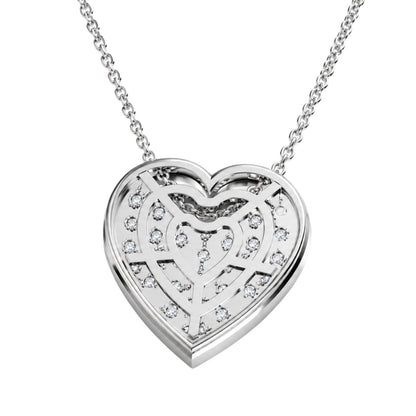 1 ct. T.W. Lab-Grown Diamond Round Heart Pendant Necklace in Sterling Silver & 14K Gold over Silver