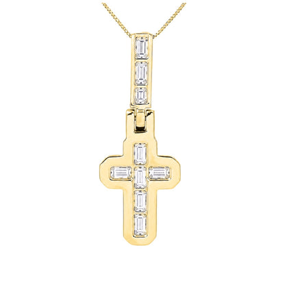 4 ct. T.W. Lab-Grown Diamond Round Cross Pendant Necklace in Sterling Silver or 14K Gold over Silver