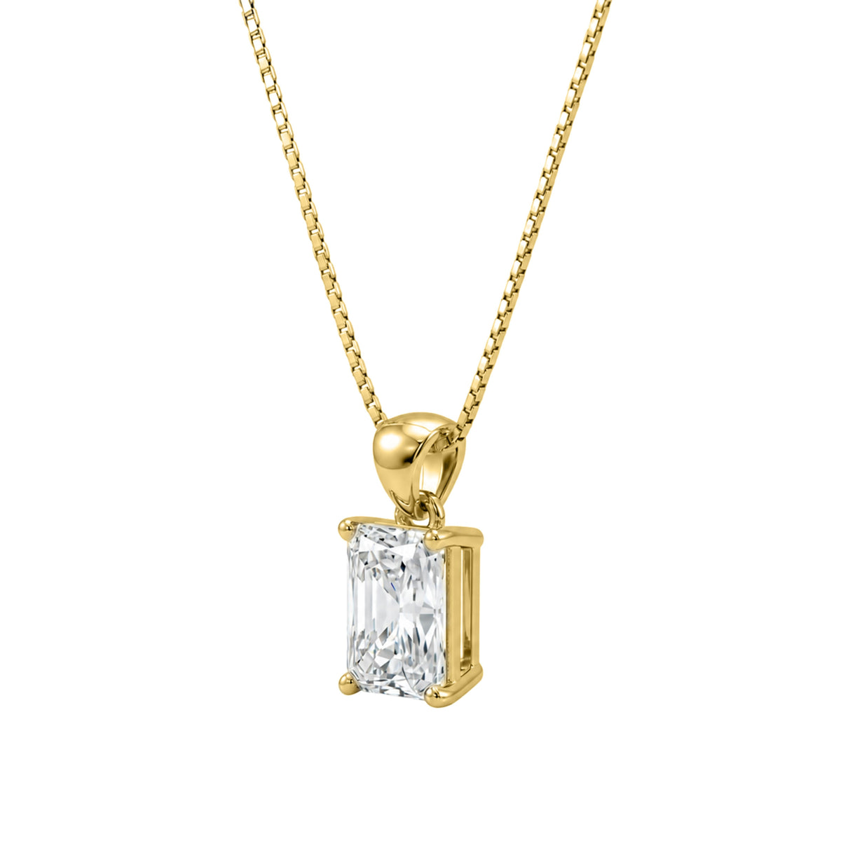 Lab-Grown Diamond Solitaire Pendant Necklace in 14K White Gold or 14K Yellow Gold
