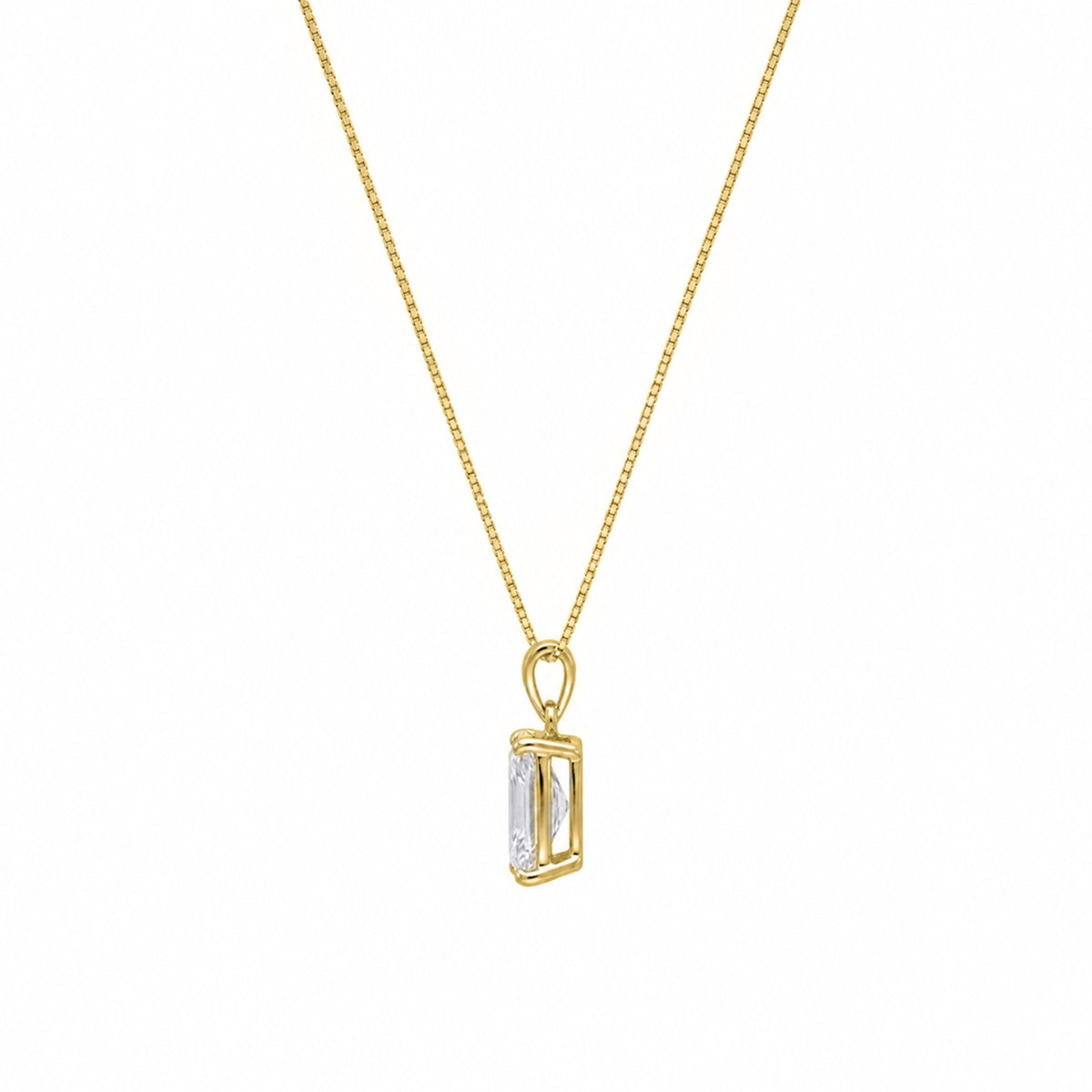 Lab-Grown Diamond Radiant Solitaire Pendant Necklace in 14K White Gold or 14K Yellow Gold