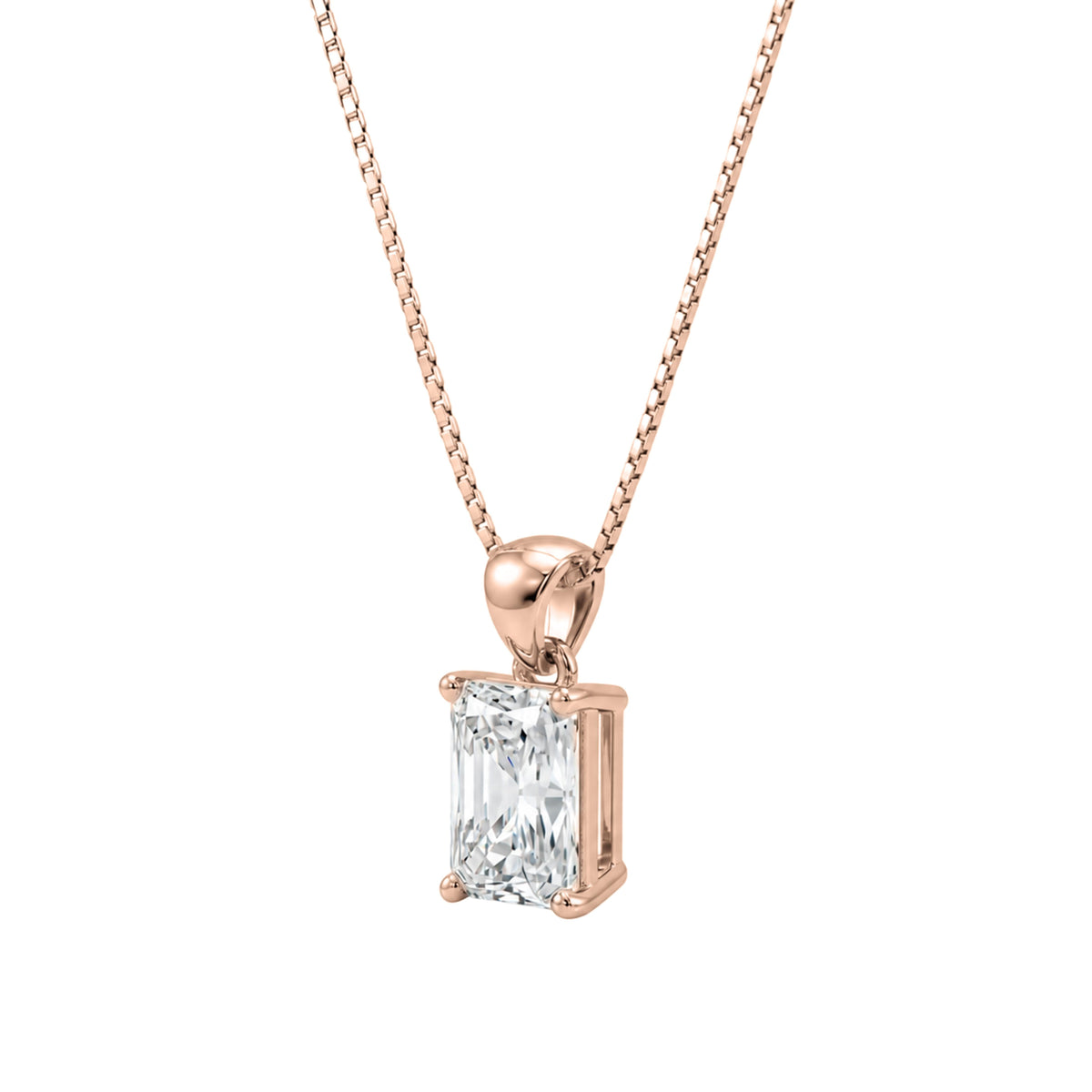 Lab-Grown Diamond Solitaire Pendant Necklace in 14K White Gold or 14K Yellow Gold