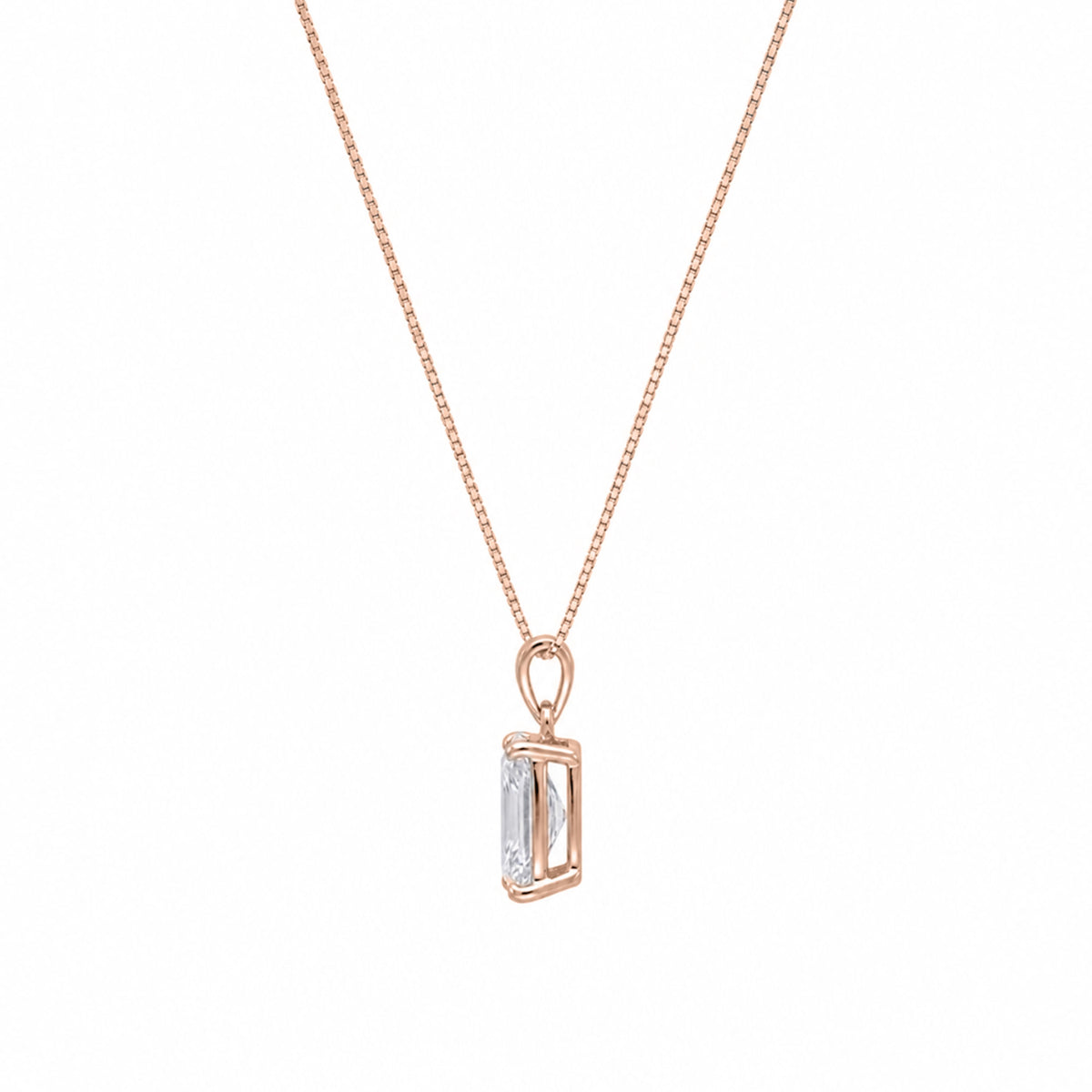 Lab-Grown Diamond Radiant Solitaire Pendant Necklace in 14K White Gold or 14K Yellow Gold