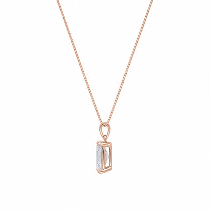 Lab-Grown Diamond Radiant Solitaire Pendant Necklace in 14K White Gold or 14K Yellow Gold