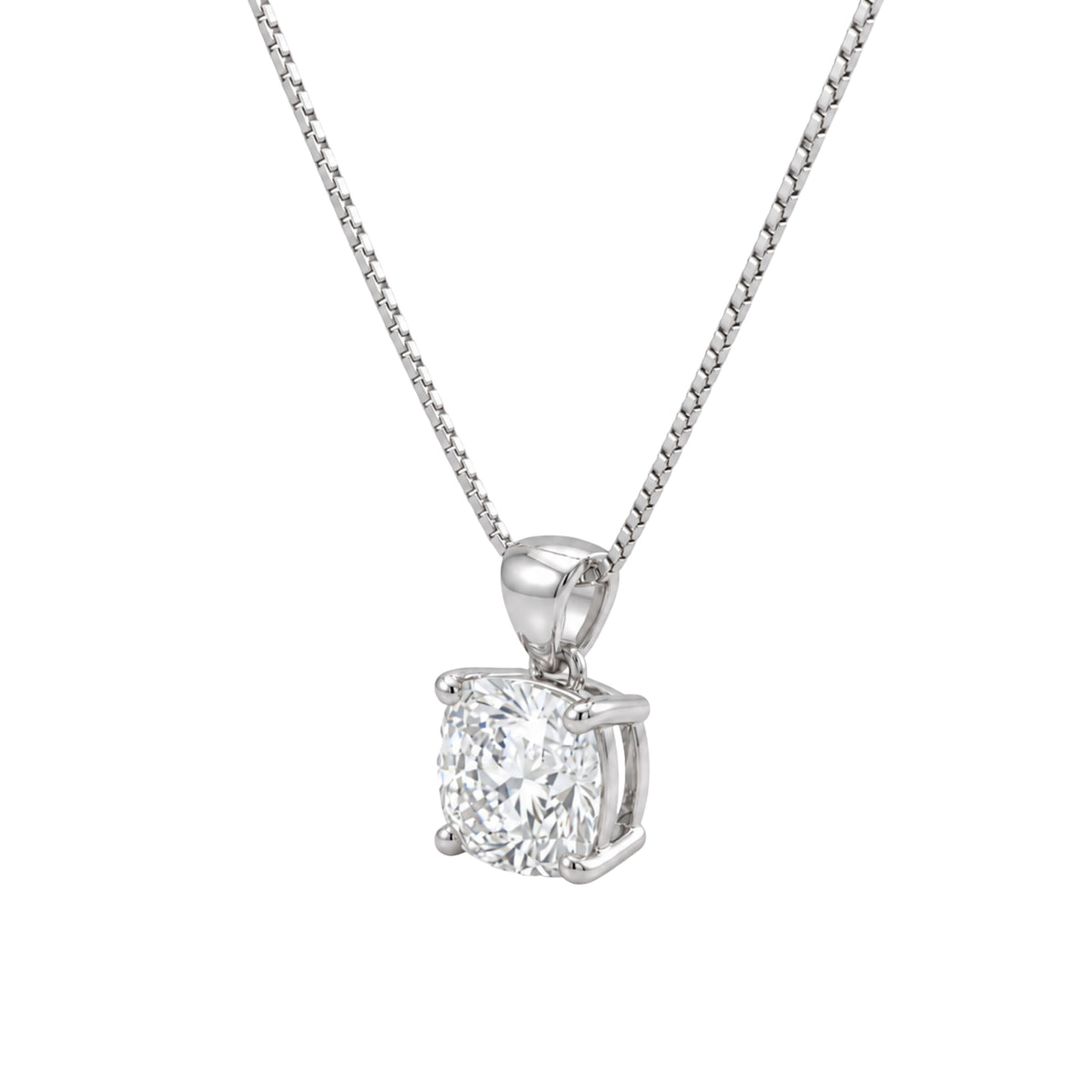 Lab-Grown Diamond Solitaire Pendant Necklace in 14K White Gold or 14K Yellow Gold