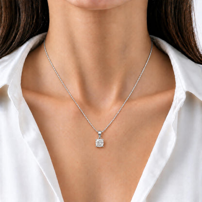 Lab-Grown Diamond Solitaire Pendant Necklace in 14K White Gold or 14K Yellow Gold