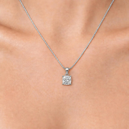 Lab-Grown Diamond Solitaire Pendant Necklace in 14K White Gold or 14K Yellow Gold