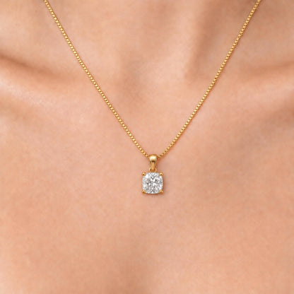 Lab-Grown Diamond Solitaire Pendant Necklace in 14K White Gold or 14K Yellow Gold