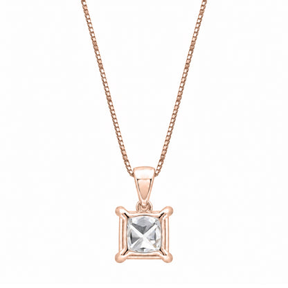 Lab-Grown Diamond Cushion Solitaire Pendant Necklace in 14K White Gold or 14K Yellow Gold