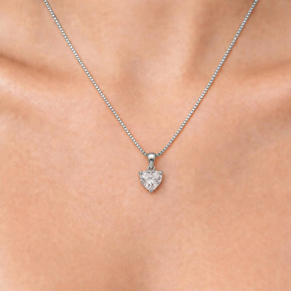 Lab-Grown Diamond Solitaire Pendant Necklace in 14K White Gold or 14K Yellow Gold