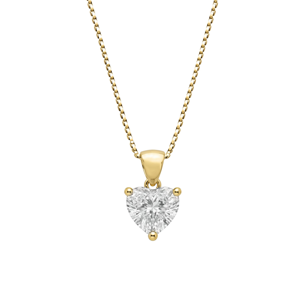 Lab-Grown Diamond Solitaire Pendant Necklace in 14K White Gold or 14K Yellow Gold