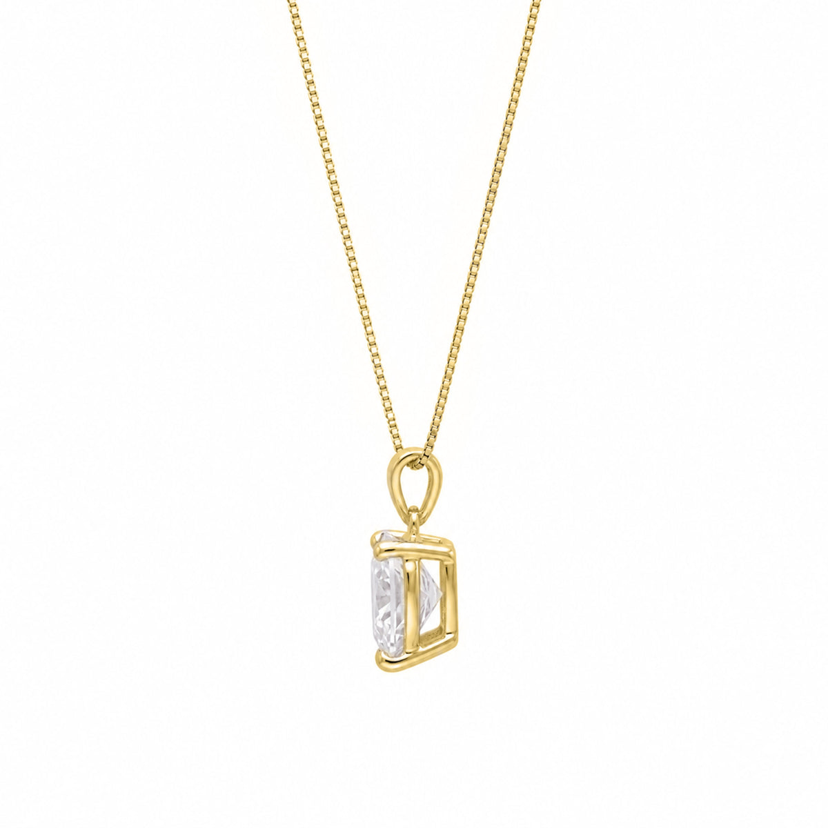 Lab-Grown Diamond Solitaire Pendant Necklace in 14K White Gold or 14K Yellow Gold