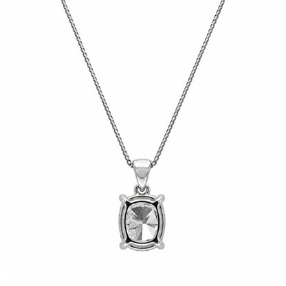 Lab-Grown Diamond Long Cushion Solitaire Pendant Necklace in 14K White Gold or 14K Yellow Gold