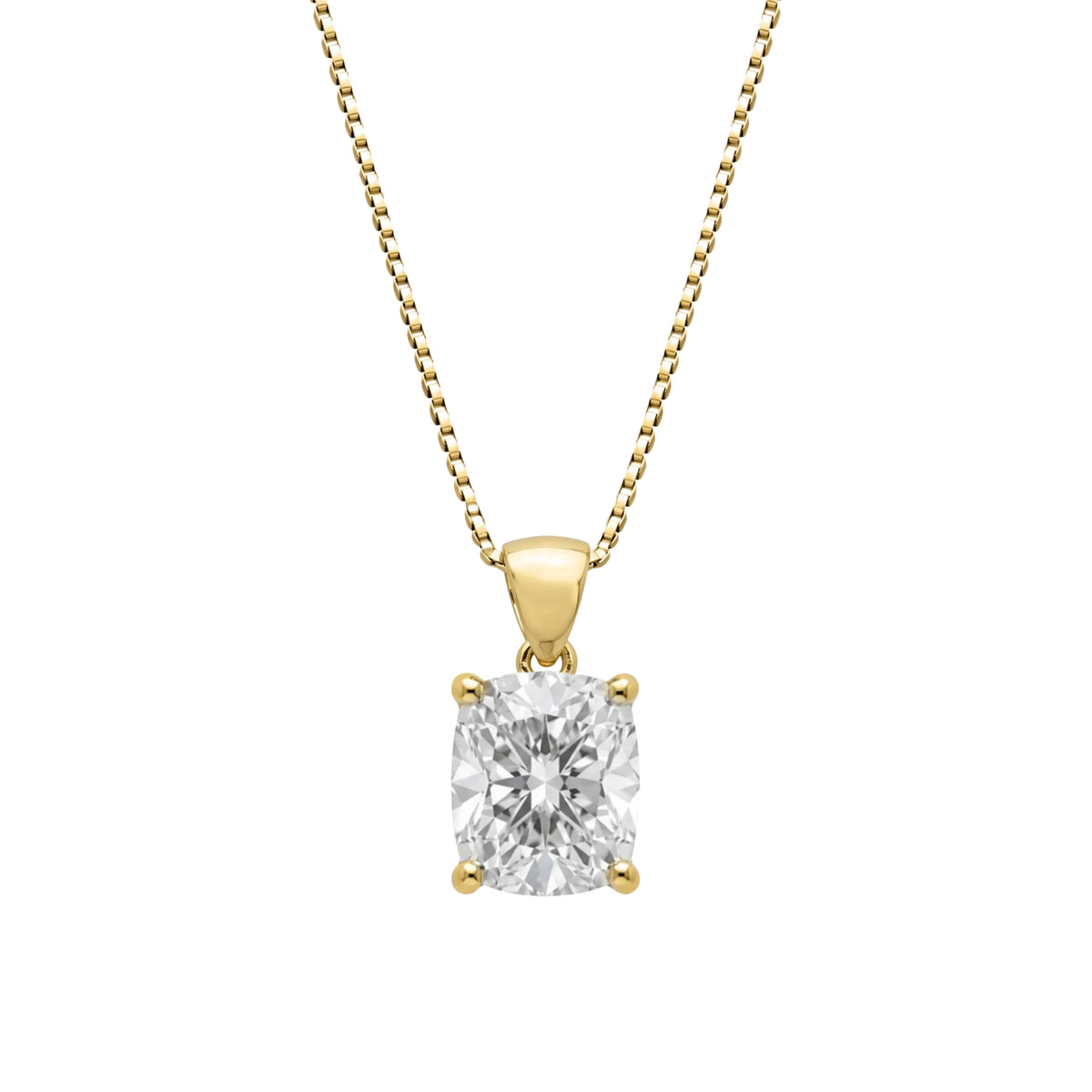 Lab-Grown Diamond Solitaire Pendant Necklace in 14K White Gold or 14K Yellow Gold