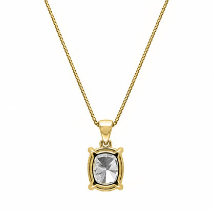 Lab-Grown Diamond Long Cushion Solitaire Pendant Necklace in 14K White Gold or 14K Yellow Gold