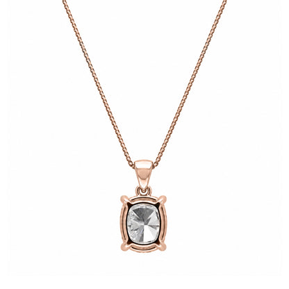 Lab-Grown Diamond Long Cushion Solitaire Pendant Necklace in 14K White Gold or 14K Yellow Gold