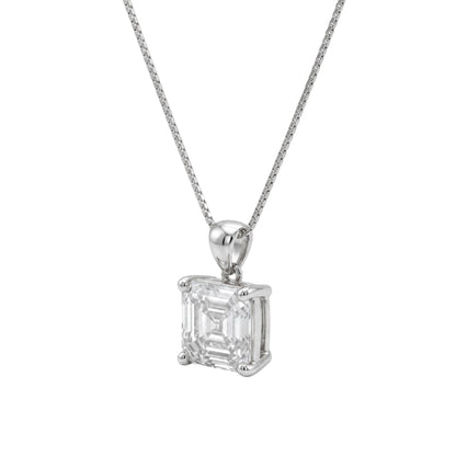 Lab-Grown Diamond Asscher Solitaire Pendant Necklace in 14K White Gold or 14K Yellow Gold