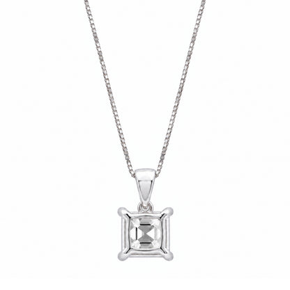Lab-Grown Diamond Asscher Solitaire Pendant Necklace in 14K White Gold or 14K Yellow Gold
