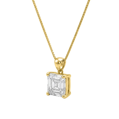 Lab-Grown Diamond Asscher Solitaire Pendant Necklace in 14K White Gold or 14K Yellow Gold