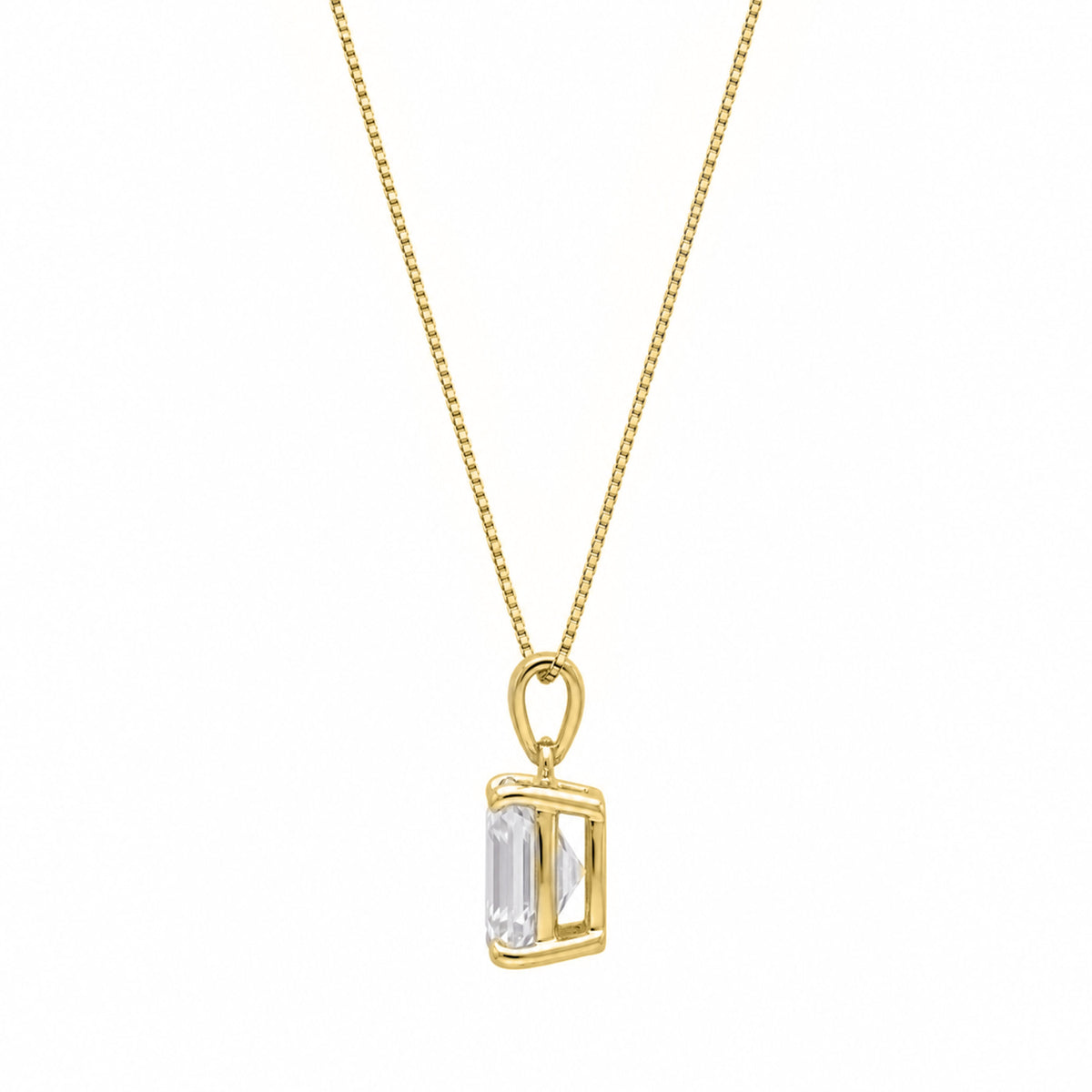 Lab-Grown Diamond Asscher Solitaire Pendant Necklace in 14K White Gold or 14K Yellow Gold