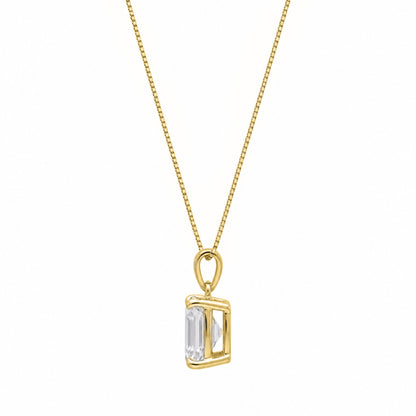 Lab-Grown Diamond Asscher Solitaire Pendant Necklace in 14K White Gold or 14K Yellow Gold