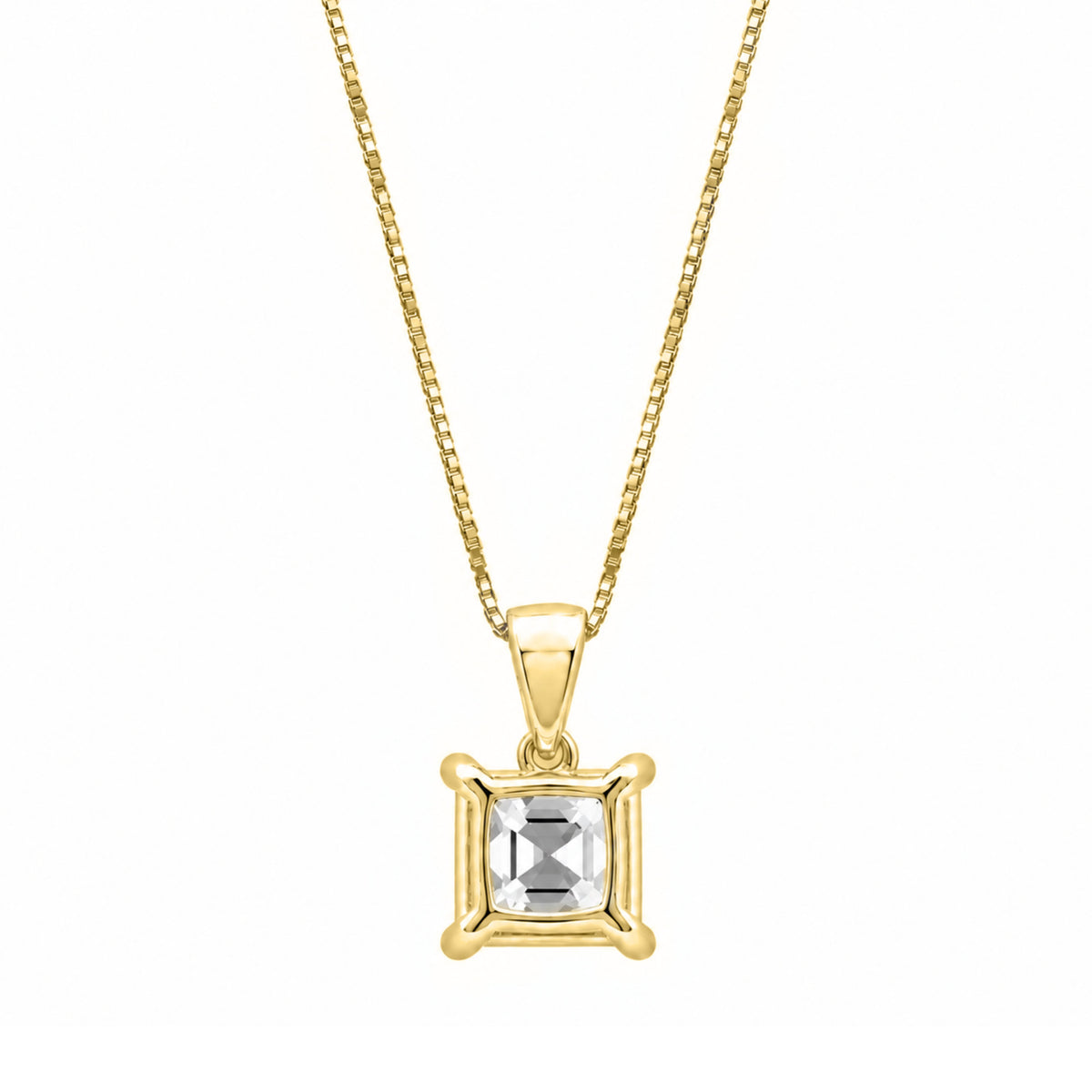 Lab-Grown Diamond Asscher Solitaire Pendant Necklace in 14K White Gold or 14K Yellow Gold