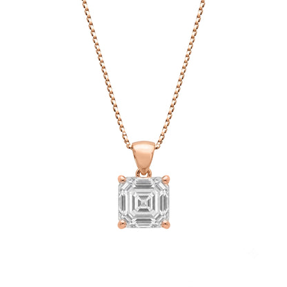 Lab-Grown Diamond Asscher Solitaire Pendant Necklace in 14K White Gold or 14K Yellow Gold