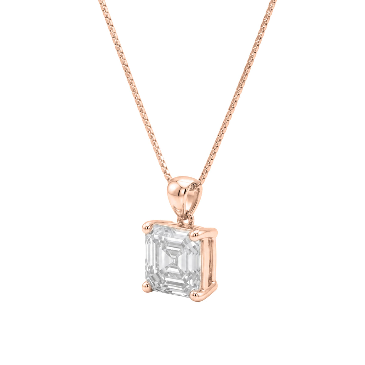 Lab-Grown Diamond Asscher Solitaire Pendant Necklace in 14K White Gold or 14K Yellow Gold