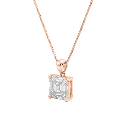 Lab-Grown Diamond Asscher Solitaire Pendant Necklace in 14K White Gold or 14K Yellow Gold