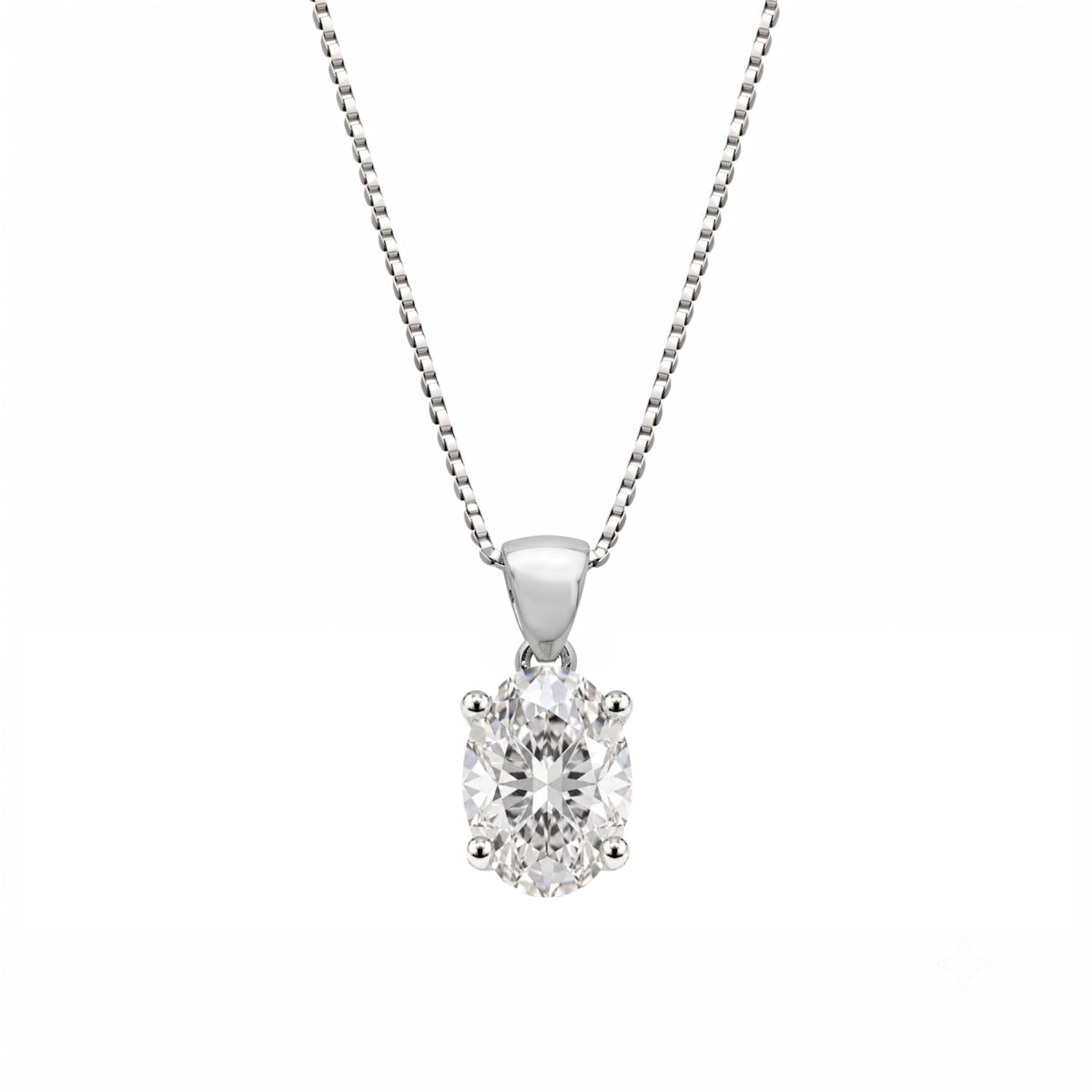 Lab-Grown Diamond Solitaire Pendant Necklace in 14K White Gold or 14K Yellow Gold