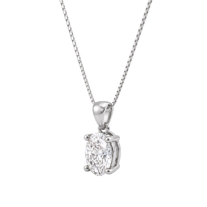 Lab-Grown Diamond Solitaire Pendant Necklace in 14K White Gold or 14K Yellow Gold