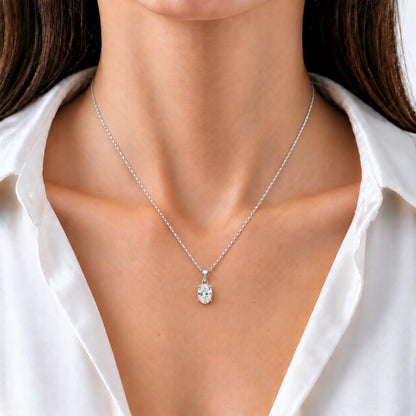 Lab-Grown Diamond Solitaire Pendant Necklace in 14K White Gold or 14K Yellow Gold