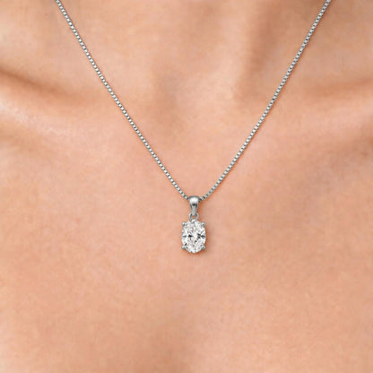 Lab-Grown Diamond Solitaire Pendant Necklace in 14K White Gold or 14K Yellow Gold