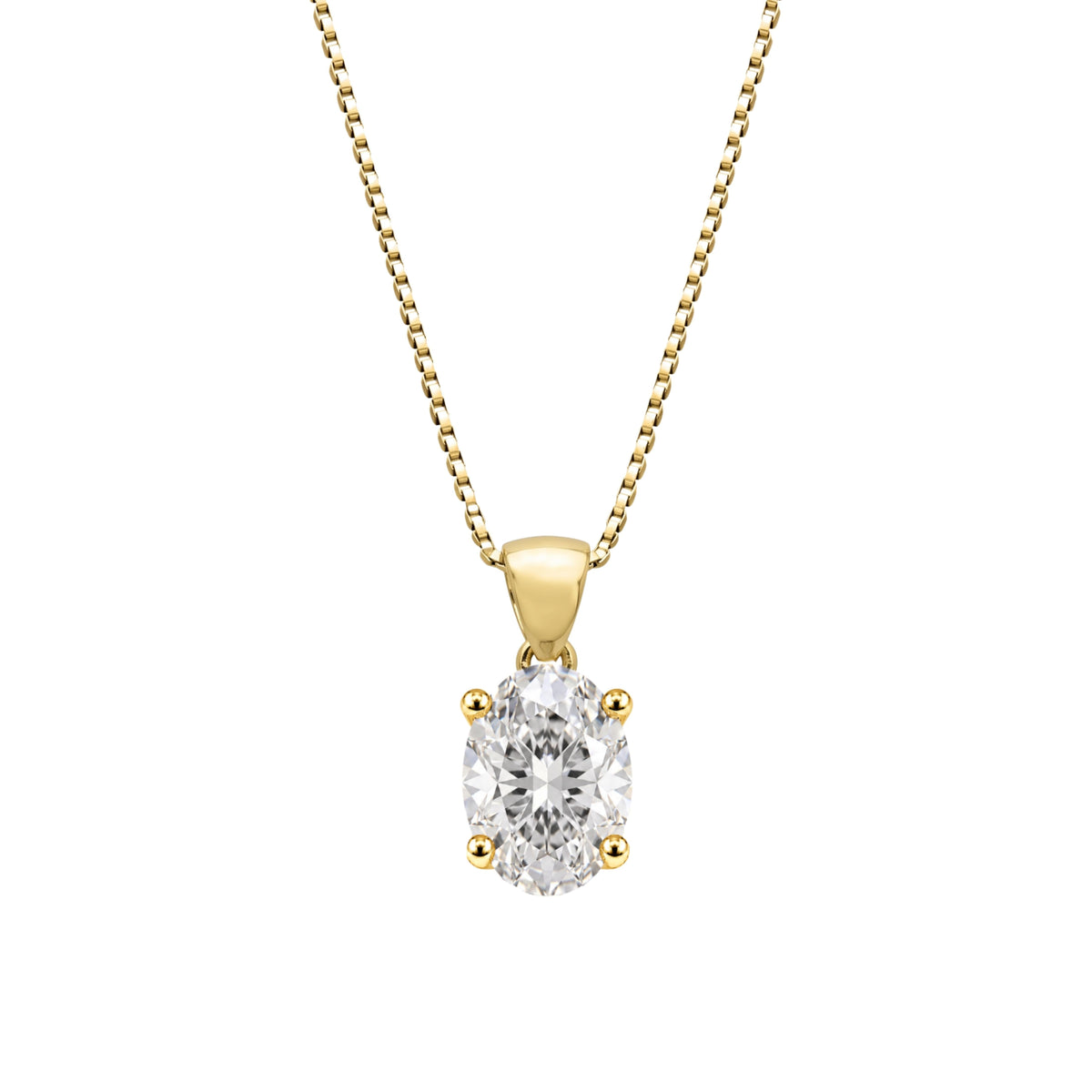 Lab-Grown Diamond Solitaire Pendant Necklace in 14K White Gold or 14K Yellow Gold