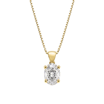 Lab-Grown Diamond Solitaire Pendant Necklace in 14K White Gold or 14K Yellow Gold