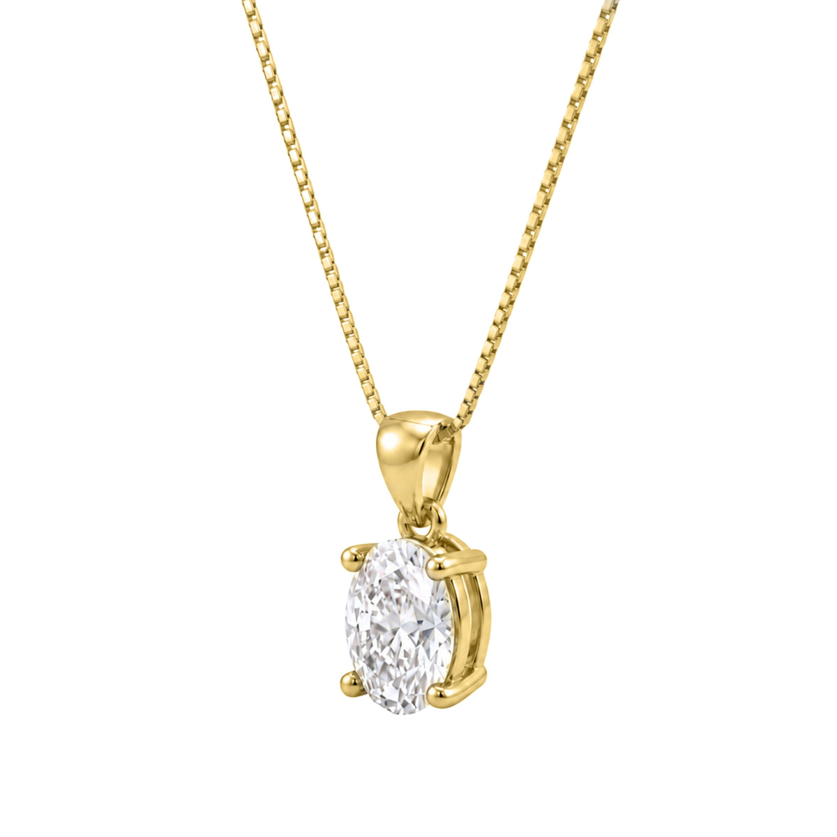 Lab-Grown Diamond Solitaire Pendant Necklace in 14K White Gold or 14K Yellow Gold