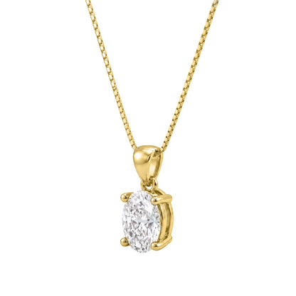 Lab-Grown Diamond Solitaire Pendant Necklace in 14K White Gold or 14K Yellow Gold