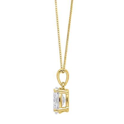 Lab-Grown Diamond Solitaire Pendant Necklace in 14K White Gold or 14K Yellow Gold