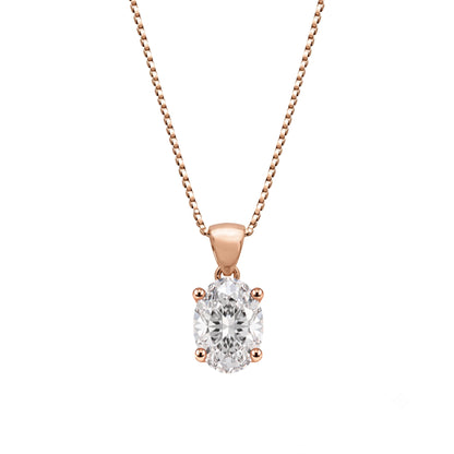 Lab-Grown Diamond Solitaire Pendant Necklace in 14K White Gold or 14K Yellow Gold