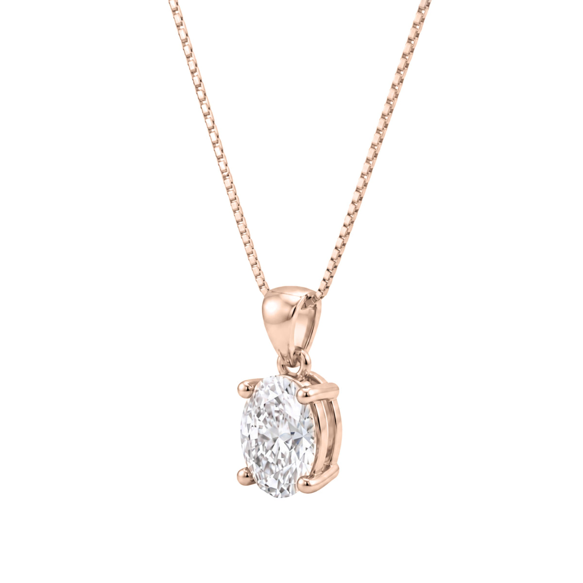 Lab-Grown Diamond Solitaire Pendant Necklace in 14K White Gold or 14K Yellow Gold