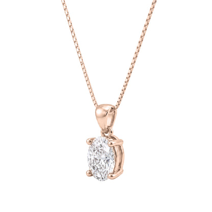 Lab-Grown Diamond Solitaire Pendant Necklace in 14K White Gold or 14K Yellow Gold
