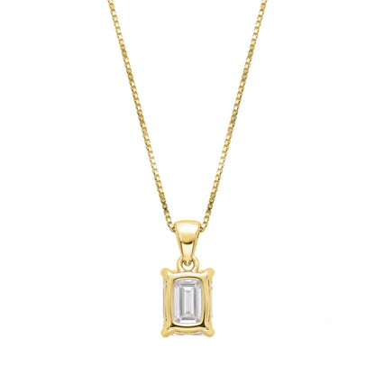 Lab-Grown Diamond Solitaire Pendant Necklace in 14K White Gold or 14K Yellow Gold