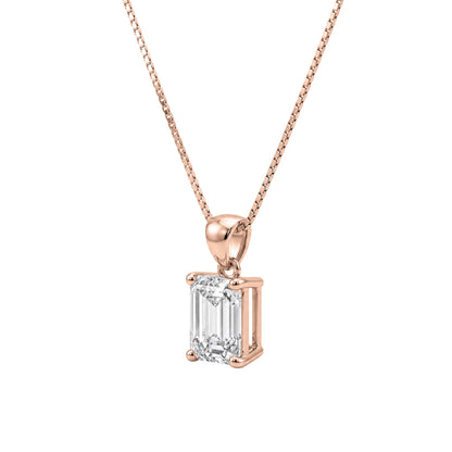 Lab-Grown Diamond Solitaire Pendant Necklace in 14K White Gold or 14K Yellow Gold