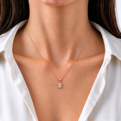 Lab-Grown Diamond Emerald-Cut Solitaire Pendant Necklace in 14K White Gold or 14K Yellow Gold