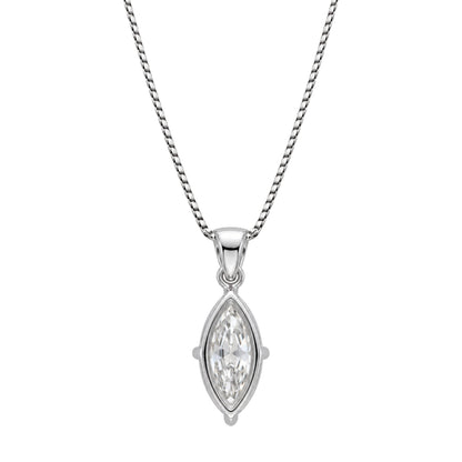 Lab-Grown Diamond Marquise Solitaire Pendant Necklace in 14K White Gold or 14K Yellow Gold