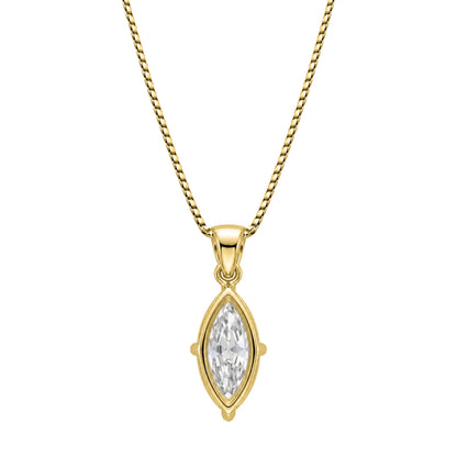 Lab-Grown Diamond Marquise Solitaire Pendant Necklace in 14K White Gold or 14K Yellow Gold
