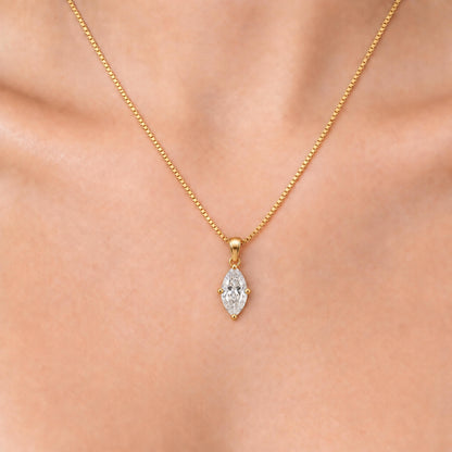 Lab-Grown Diamond Solitaire Pendant Necklace in 14K White Gold or 14K Yellow Gold